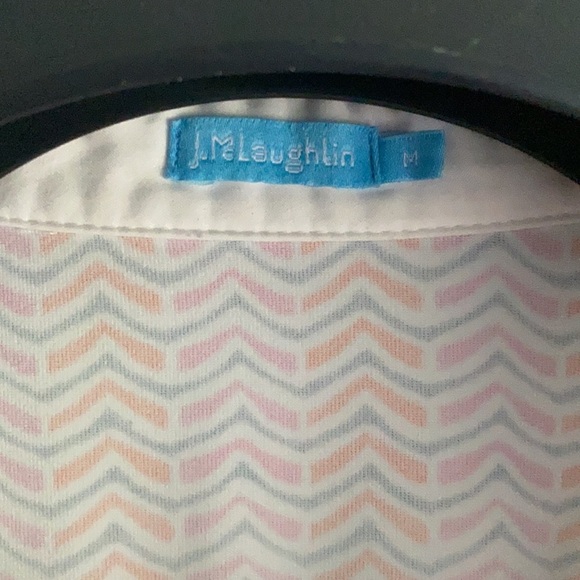 J. McLaughlin Pink/ White/ Orange Patterned Dress size medium (D5) - Picture 3 of 6